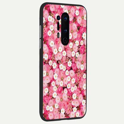  Pink Daisy Bliss back cover For OnePlus 8 Pro slim fit glass case with vibrant aesthetic design