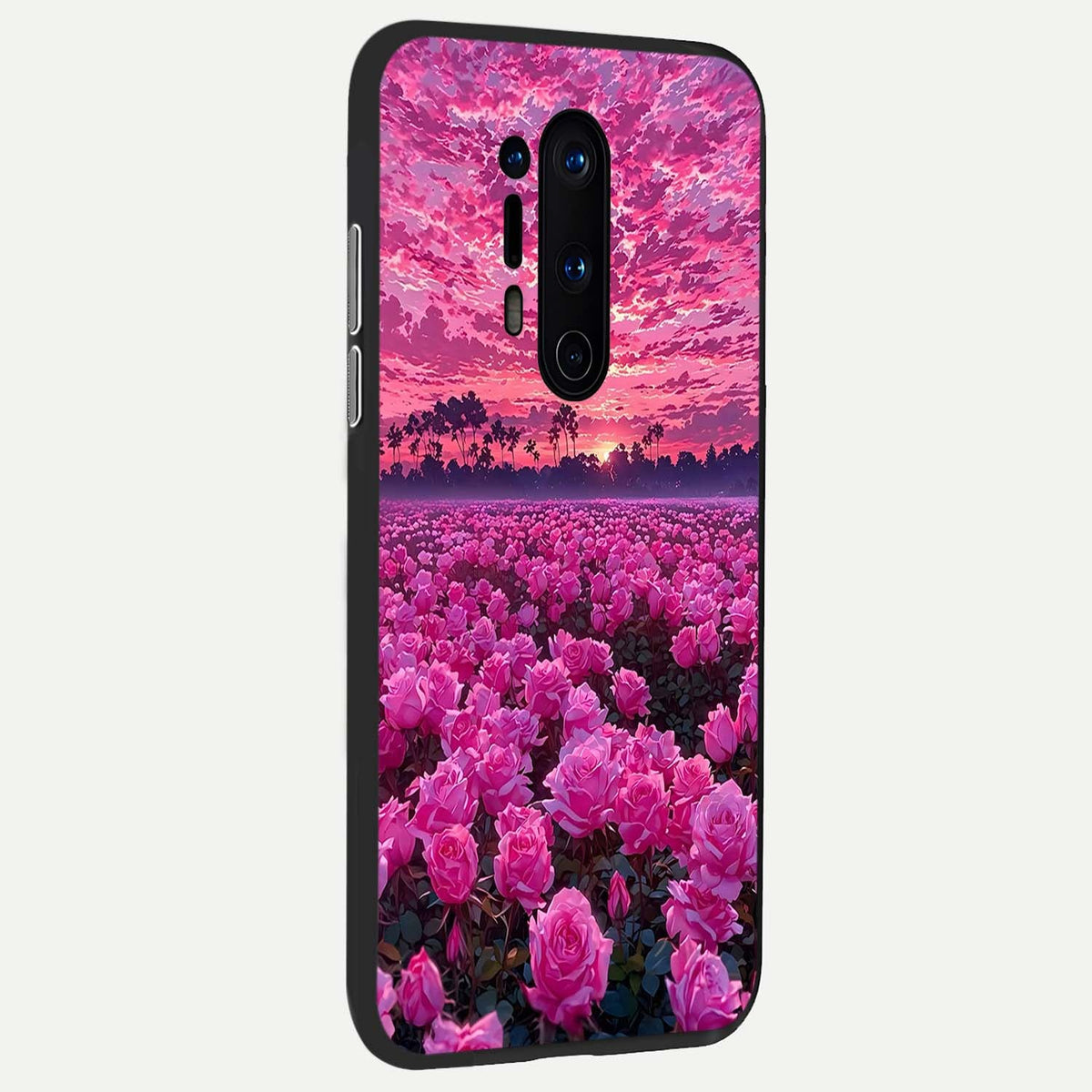  Rose Sunset Valley back cover For OnePlus 8 Pro slim fit glass case with vibrant aesthetic design