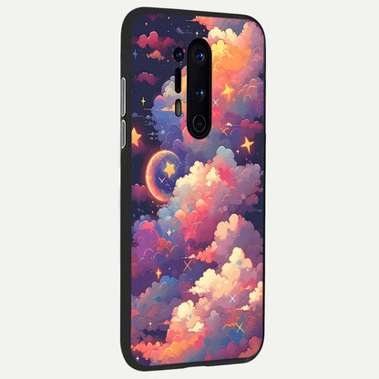  Starlit Dream Clouds back cover For OnePlus 8 Pro slim fit glass case with vibrant aesthetic design