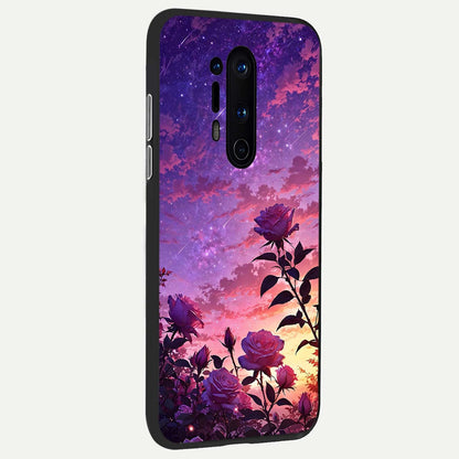  Starlit Rose Twilight back cover For OnePlus 8 Pro slim fit glass case with vibrant aesthetic design