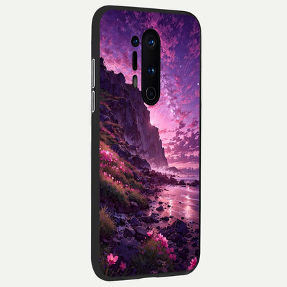  Twilight Blossom Coast back cover For OnePlus 8 Pro slim fit glass case with vibrant aesthetic design