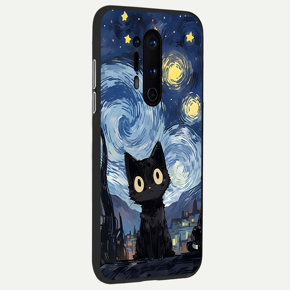  Van Gogh Cat back cover For OnePlus 8 Pro slim fit glass case with vibrant aesthetic design