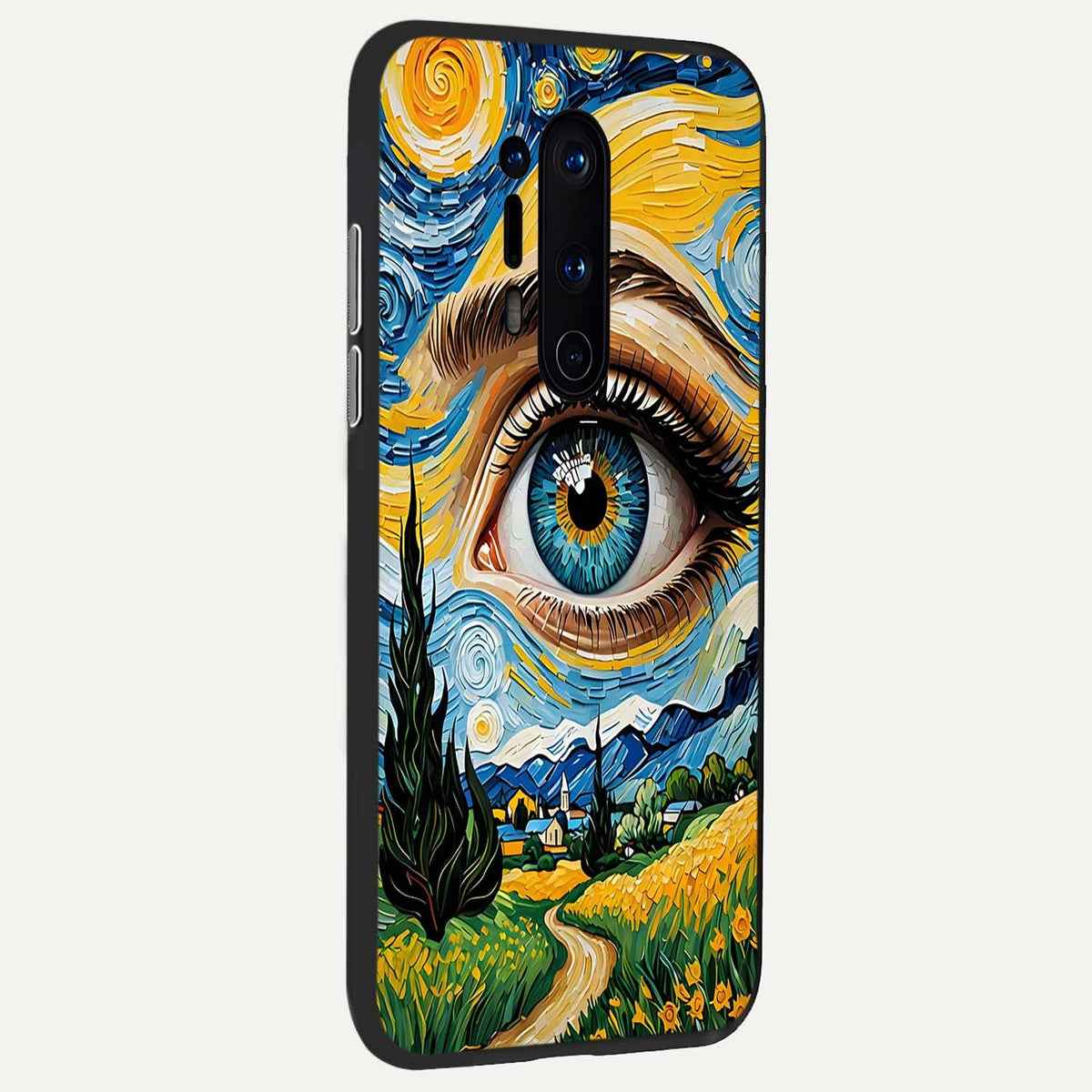  Van Gogh Eye back cover For OnePlus 8 Pro slim fit glass case with vibrant aesthetic design