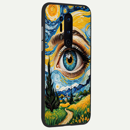  Van Gogh Eye back cover For OnePlus 8 Pro slim fit glass case with vibrant aesthetic design