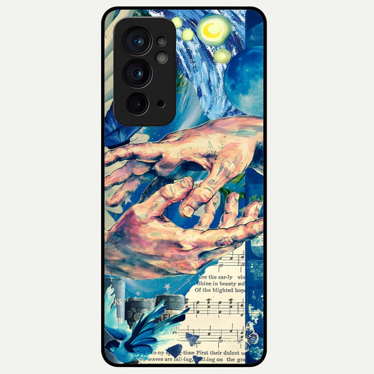  Aesthetic Divider Glass Case For OnePlus 9RT back cover – full design glossy printed glass finish