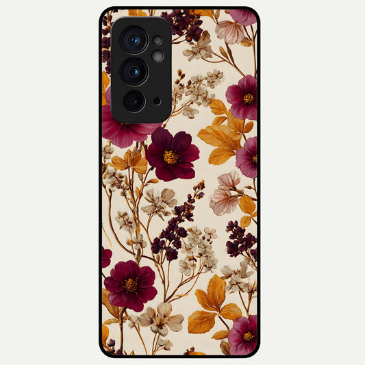  Autumn Wine Bloom Glass Case For OnePlus 9RT back cover – full design glossy printed glass finish