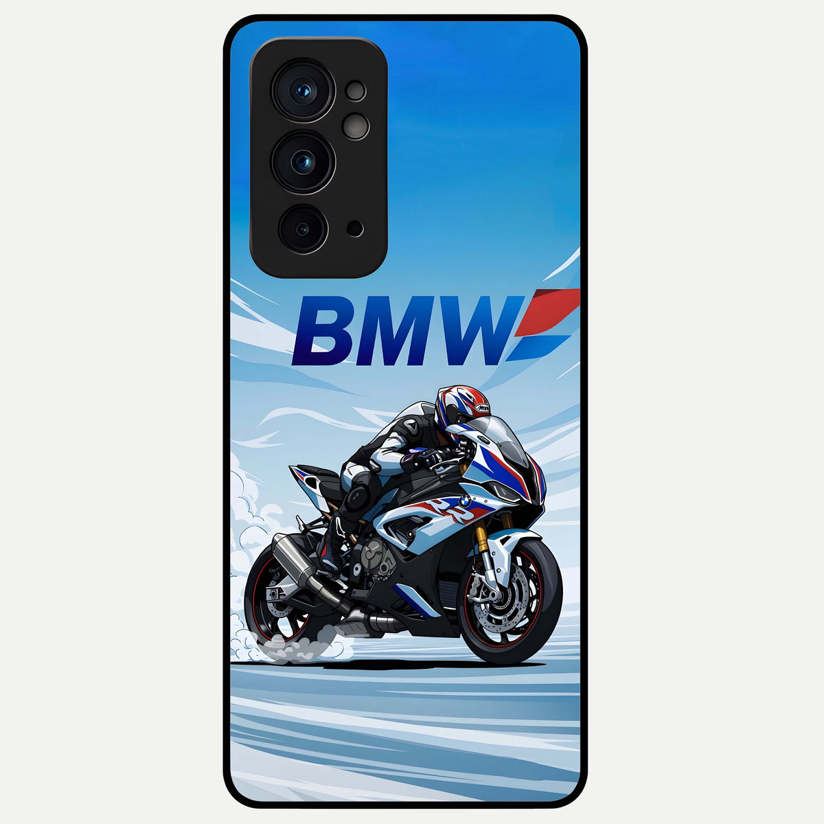  BMW Power Drift Glass Case For OnePlus 9RT back cover – full design glossy printed glass finish