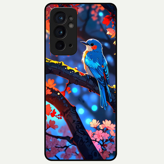  Blooming Water Drift Glass Case For OnePlus 9RT back cover – full design glossy printed glass finish