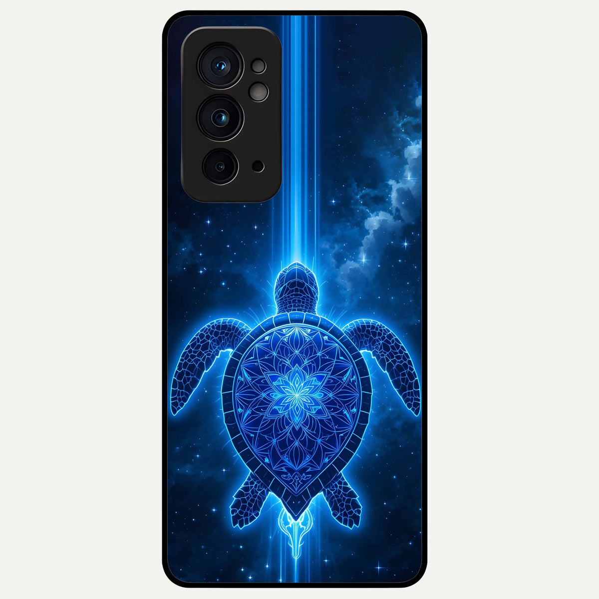  Blue Galaxy Turtle Glass Case For OnePlus 9RT back cover – full design glossy printed glass finish