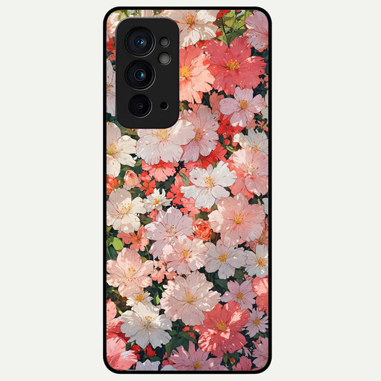  Blush Bloom Field Glass Case For OnePlus 9RT back cover – full design glossy printed glass finish