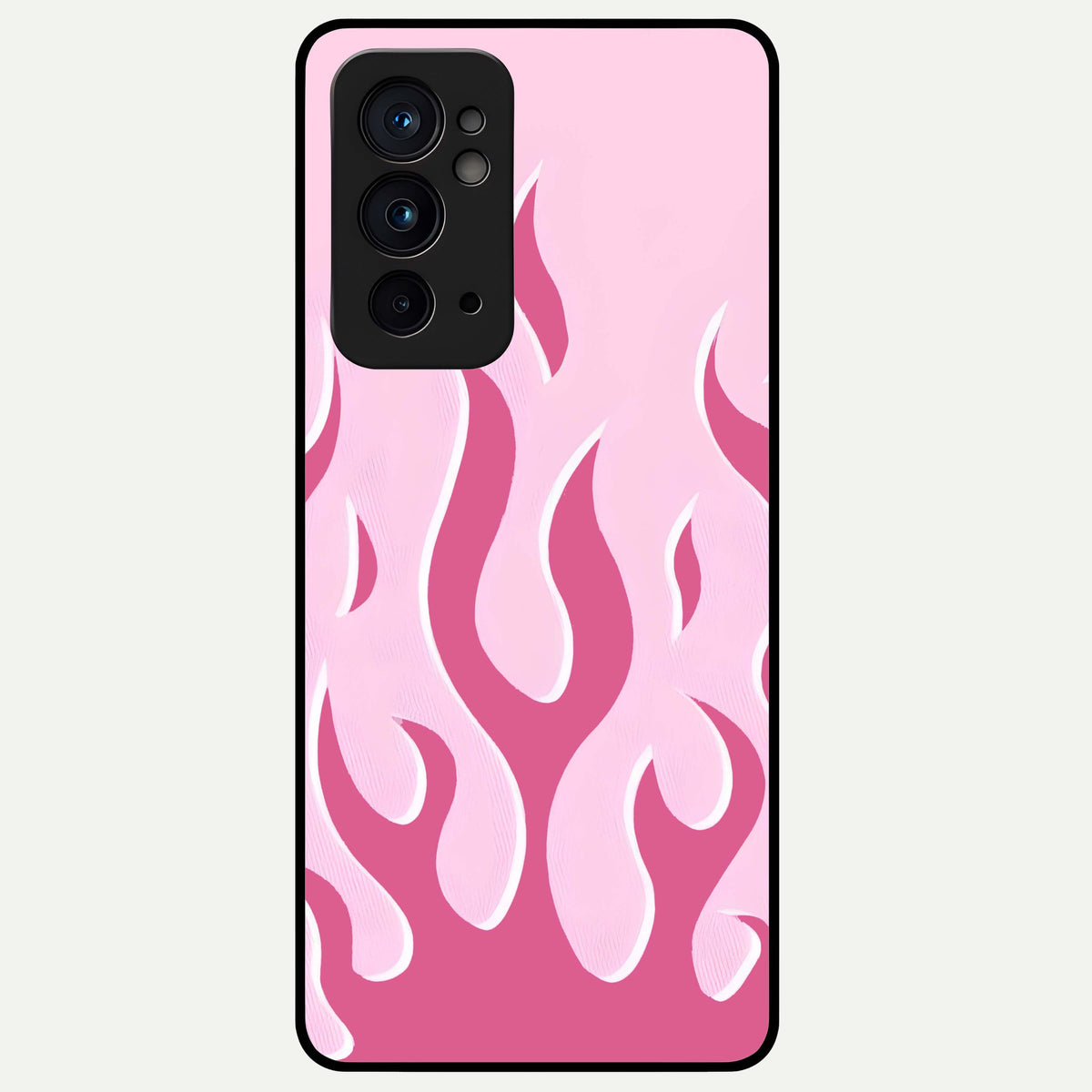  Blush Flame Energy Glass Case For OnePlus 9RT back cover – full design glossy printed glass finish