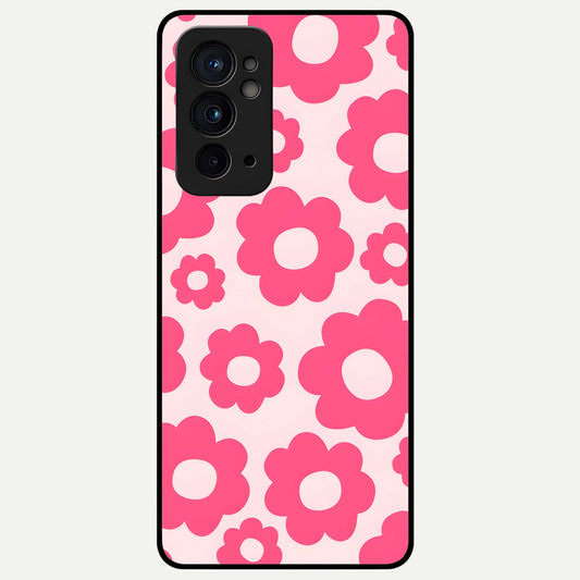  Blush Flower Pop Glass Case For OnePlus 9RT back cover – full design glossy printed glass finish