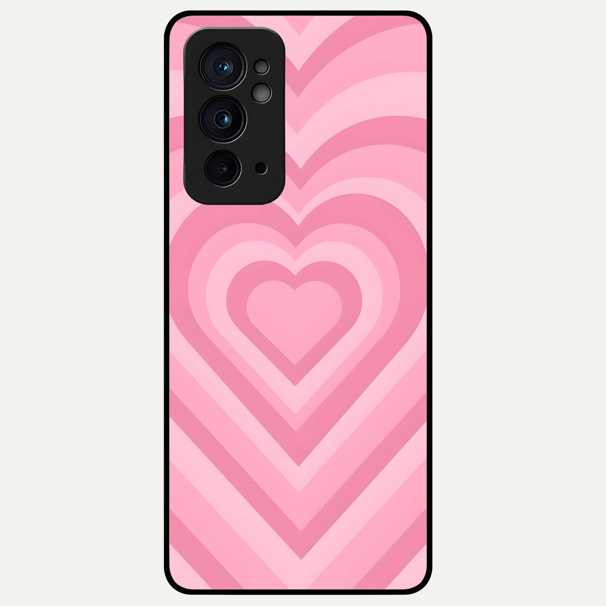  Blush Heart Waves Glass Case For OnePlus 9RT back cover – full design glossy printed glass finish