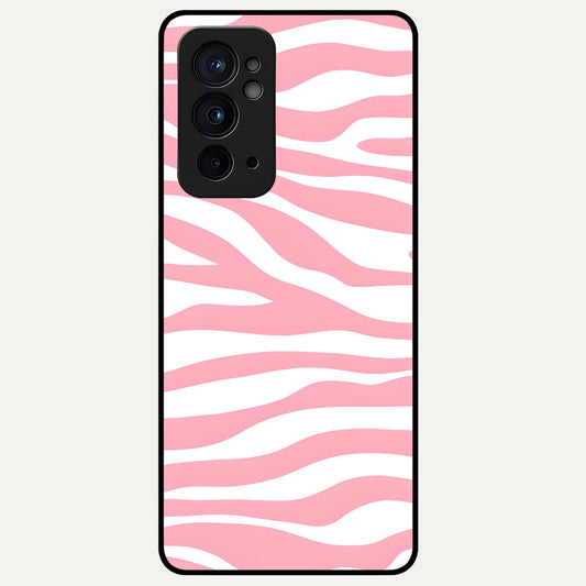  Blush Zebra Flow Glass Case For OnePlus 9RT back cover – full design glossy printed glass finish