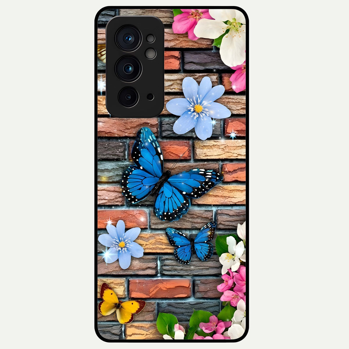  Brick Bloom Flight Glass Case For OnePlus 9RT back cover – full design glossy printed glass finish