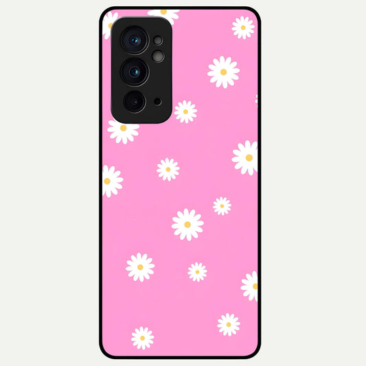  Bubblegum Daisy Pop Glass Case For OnePlus 9RT back cover – full design glossy printed glass finish