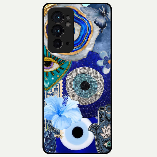  Celestial Blue Vision Glass Case For OnePlus 9RT back cover – full design glossy printed glass finish