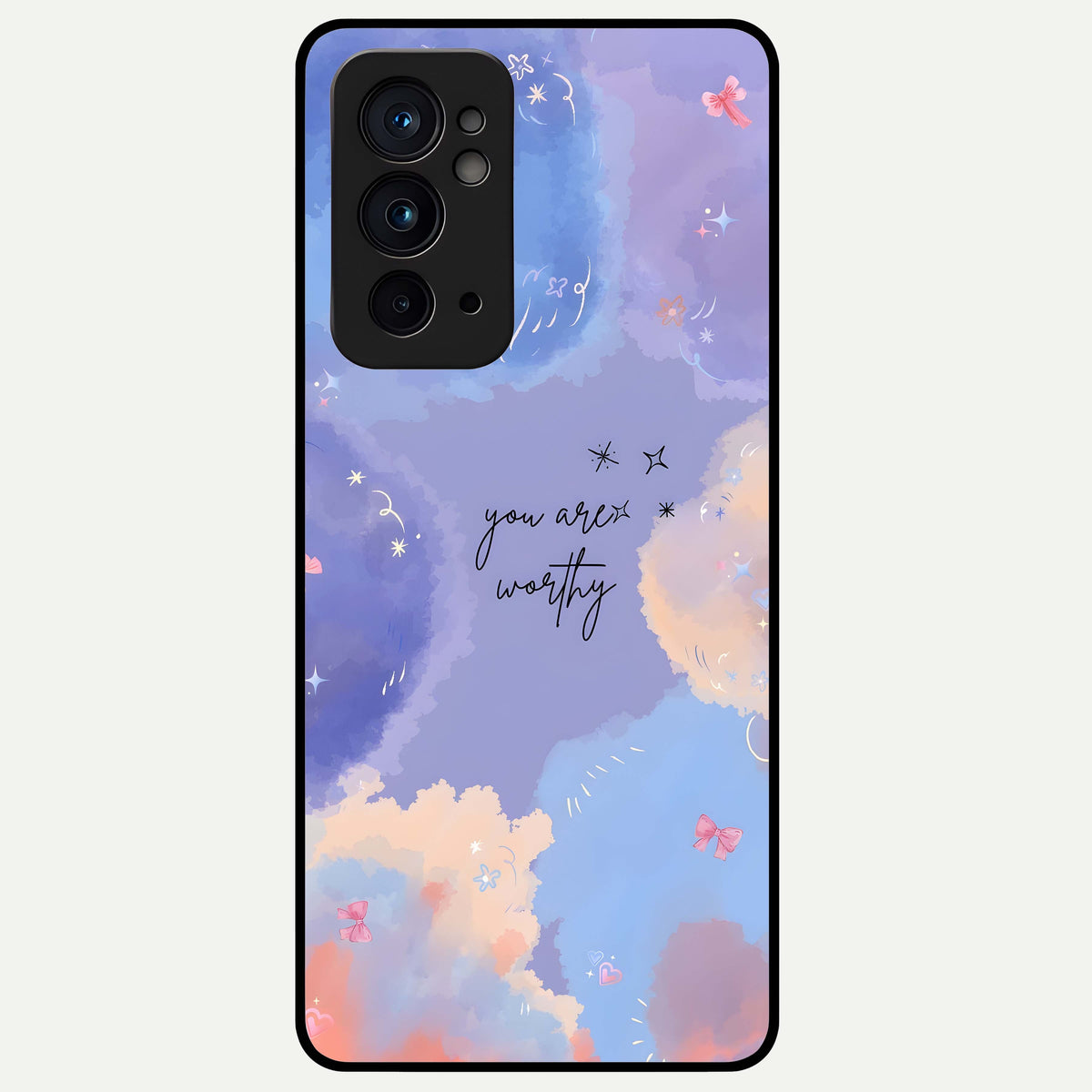  Celestial Cloud Magic Glass Case For OnePlus 9RT back cover – full design glossy printed glass finish