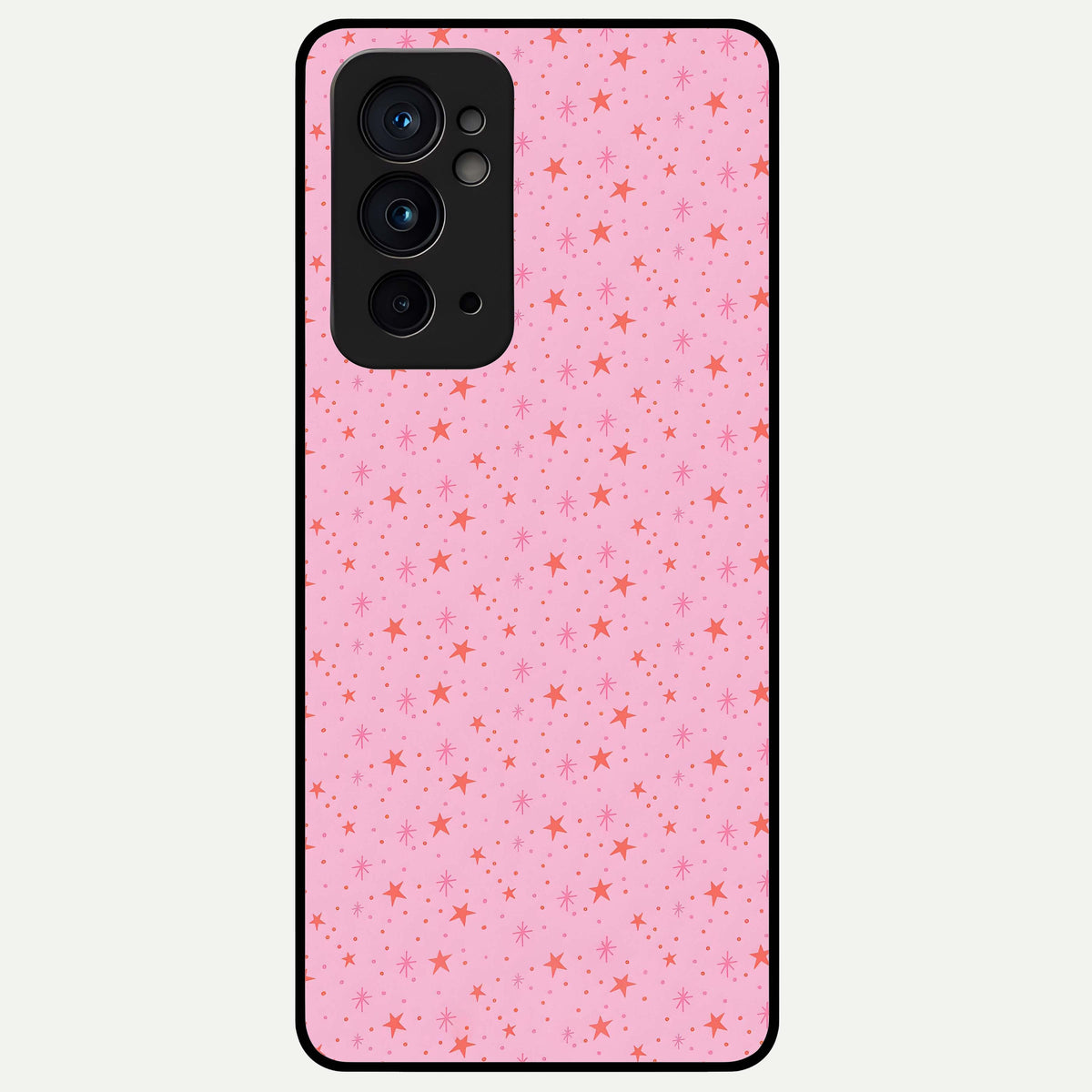  Cosmic Pink Sparkle Glass Case For OnePlus 9RT back cover – full design glossy printed glass finish