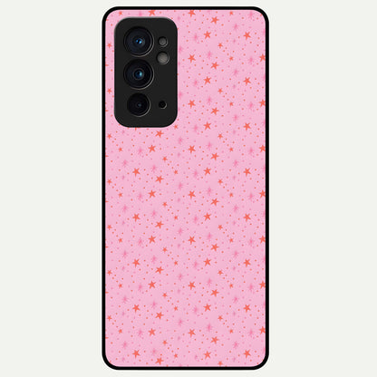  Cosmic Pink Sparkle Glass Case For OnePlus 9RT back cover – full design glossy printed glass finish