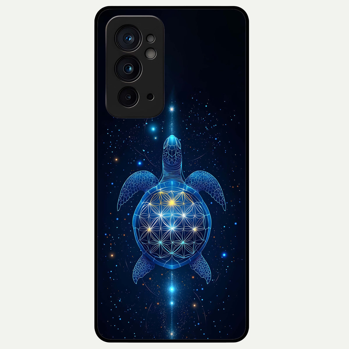  Crimson Blue Turtle Glass Case For OnePlus 9RT back cover – full design glossy printed glass finish