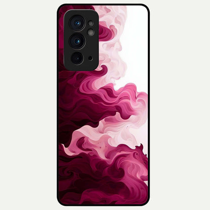  Crimson Wave Flow Glass Case For OnePlus 9RT back cover – full design glossy printed glass finish