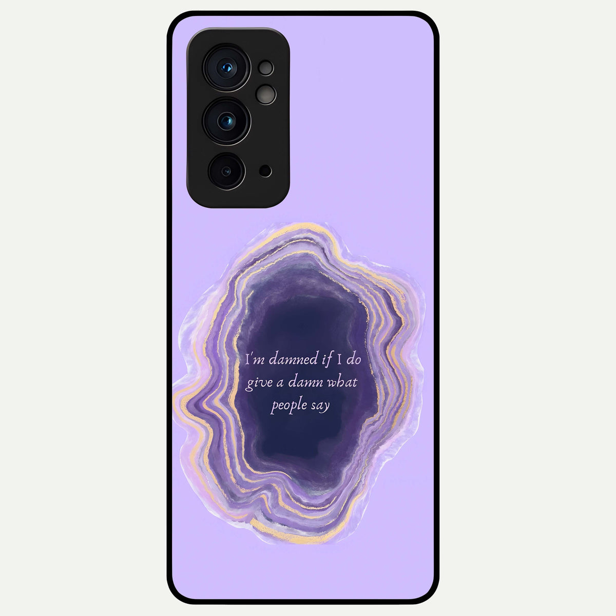  Damned People Quote Glass Case For OnePlus 9RT back cover – full design glossy printed glass finish