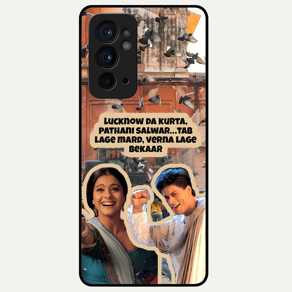  Desi Retro Vibes Glass Case For OnePlus 9RT back cover – full design glossy printed glass finish