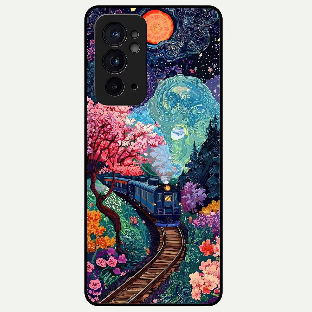  Digital Art Glass Case For OnePlus 9RT back cover – full design glossy printed glass finish