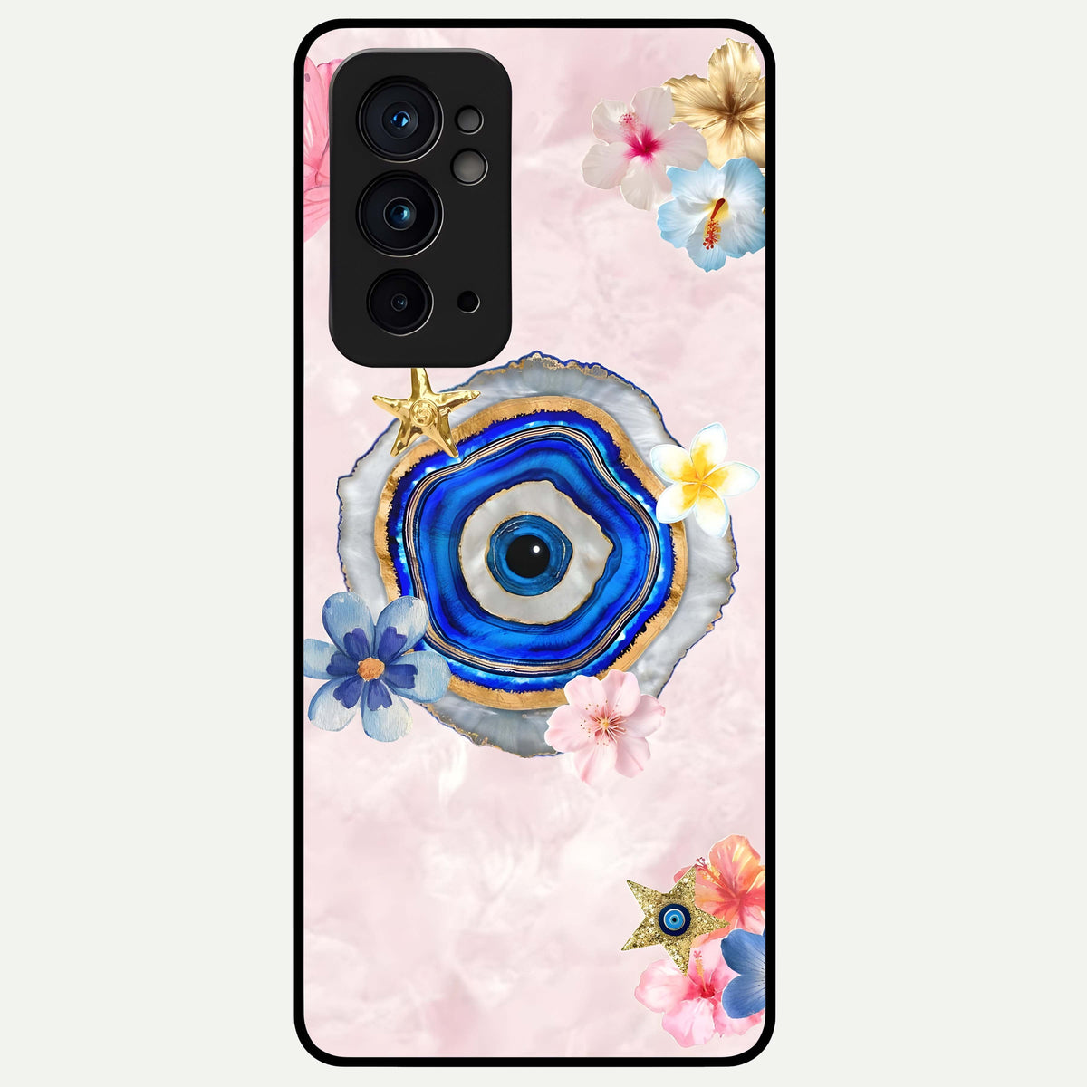  Divine Aura Bloom Glass Case For OnePlus 9RT back cover – full design glossy printed glass finish