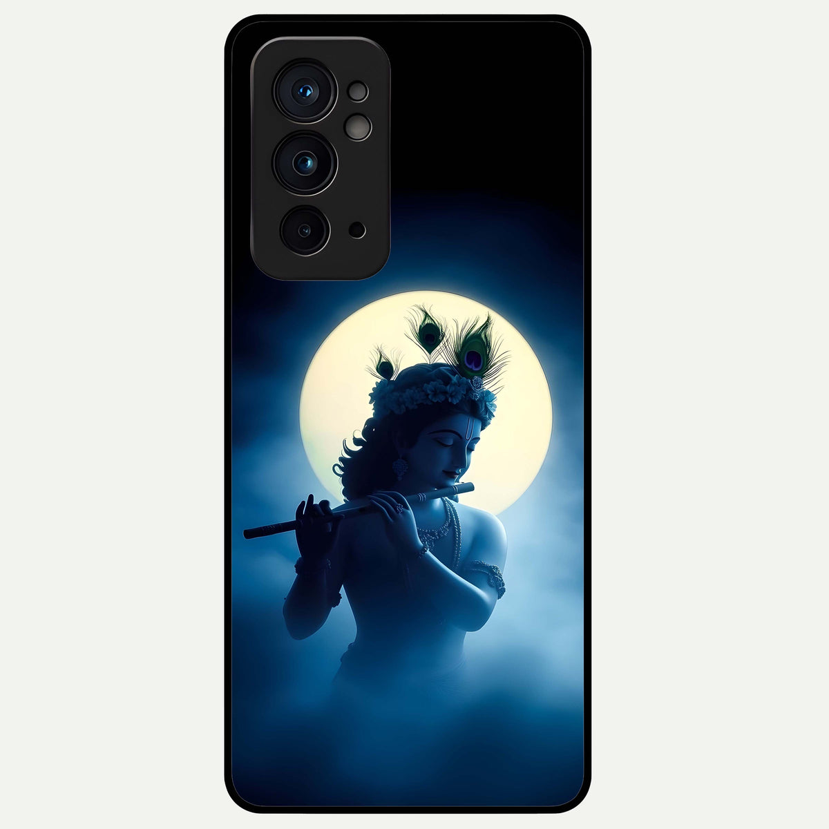  Divine Moon Flute Glass Case For OnePlus 9RT back cover – full design glossy printed glass finish