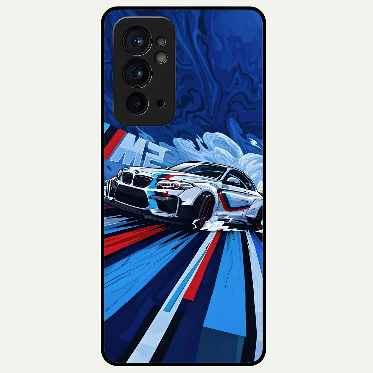  Drift Power Rush Glass Case For OnePlus 9RT back cover – full design glossy printed glass finish