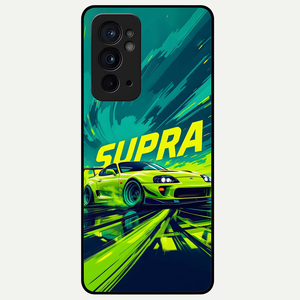  Electric Supra Thunder Glass Case For OnePlus 9RT back cover – full design glossy printed glass finish