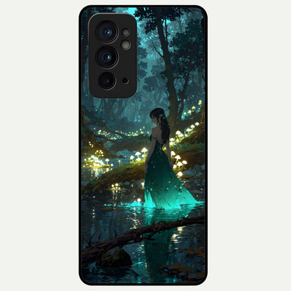  Enchanted Forest Glow Glass Case For OnePlus 9RT back cover – full design glossy printed glass finish