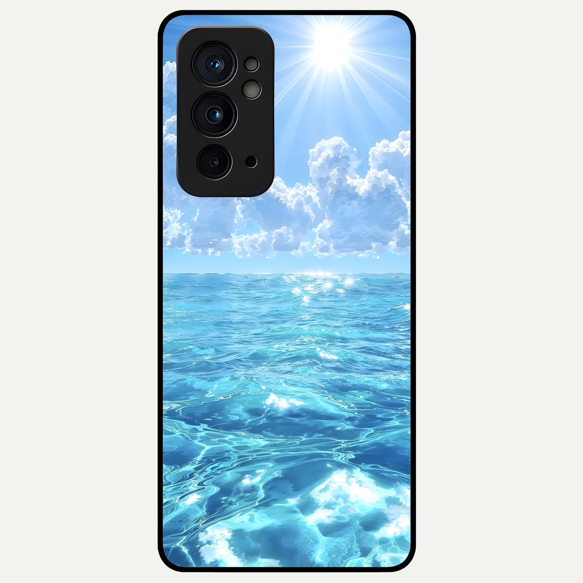  Endless Ocean Horizon Glass Case For OnePlus 9RT back cover – full design glossy printed glass finish
