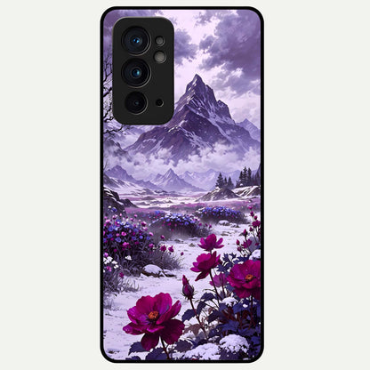  Flower Mountain View Glass Case For OnePlus 9RT back cover – full design glossy printed glass finish