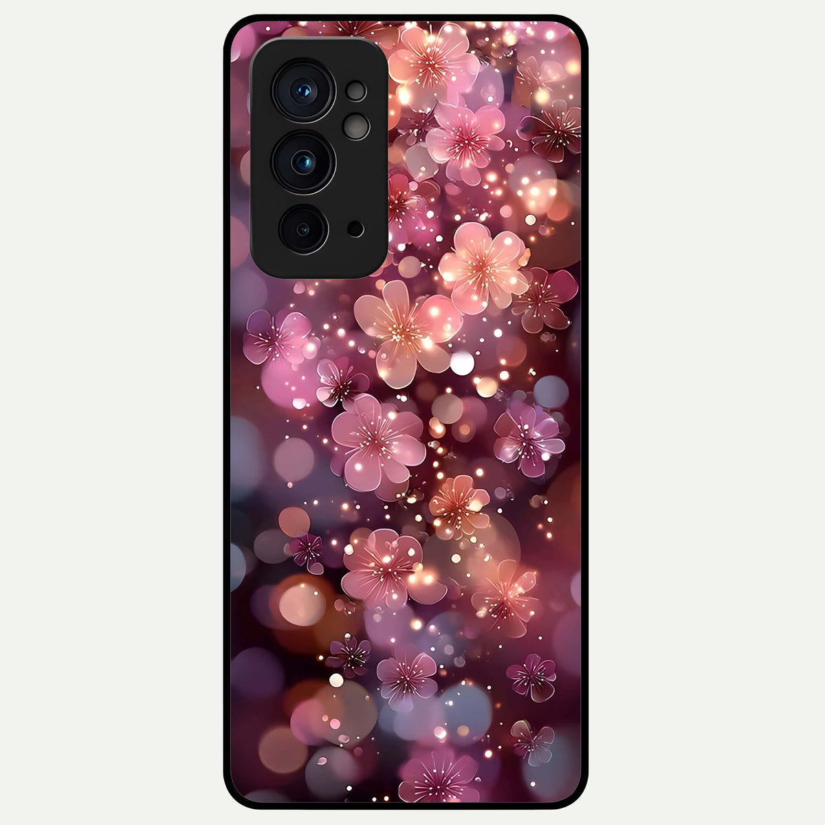  Glowing Petal Bliss Glass Case For OnePlus 9RT back cover – full design glossy printed glass finish