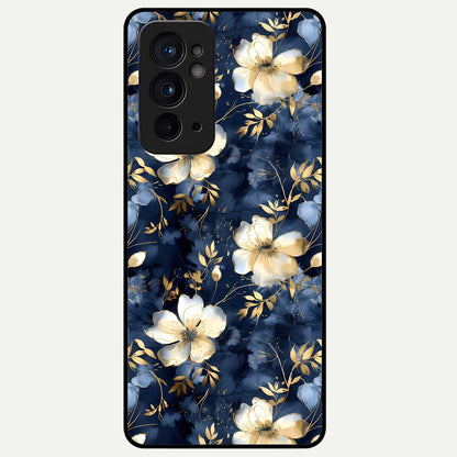  Golden Midnight Bloom Glass Case For OnePlus 9RT back cover – full design glossy printed glass finish