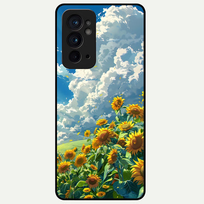  Golden Sun Glory Glass Case For OnePlus 9RT back cover – full design glossy printed glass finish