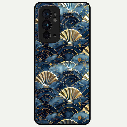  Golden Wave Luxe Glass Case For OnePlus 9RT back cover – full design glossy printed glass finish