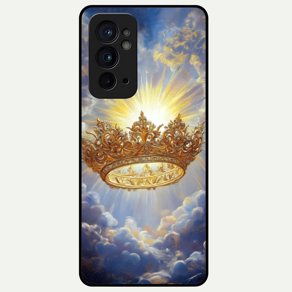  Heavenly Crown Light Glass Case For OnePlus 9RT back cover – full design glossy printed glass finish