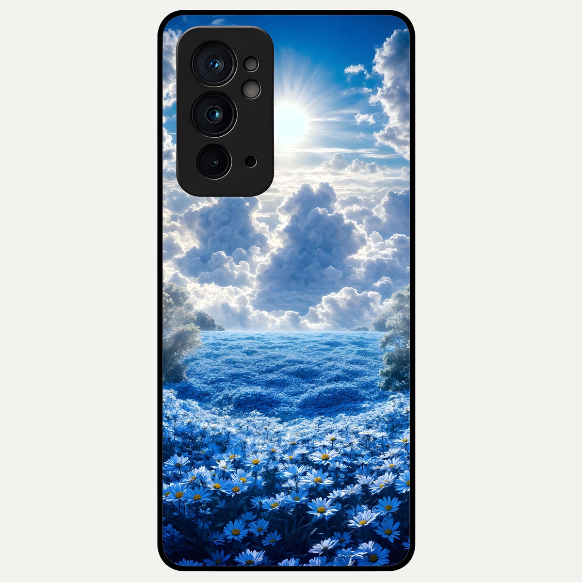  Heavenly Daisy Horizon Glass Case For OnePlus 9RT back cover – full design glossy printed glass finish