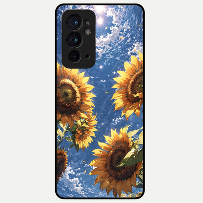  Heavenly Sunflower Rise Glass Case For OnePlus 9RT back cover – full design glossy printed glass finish