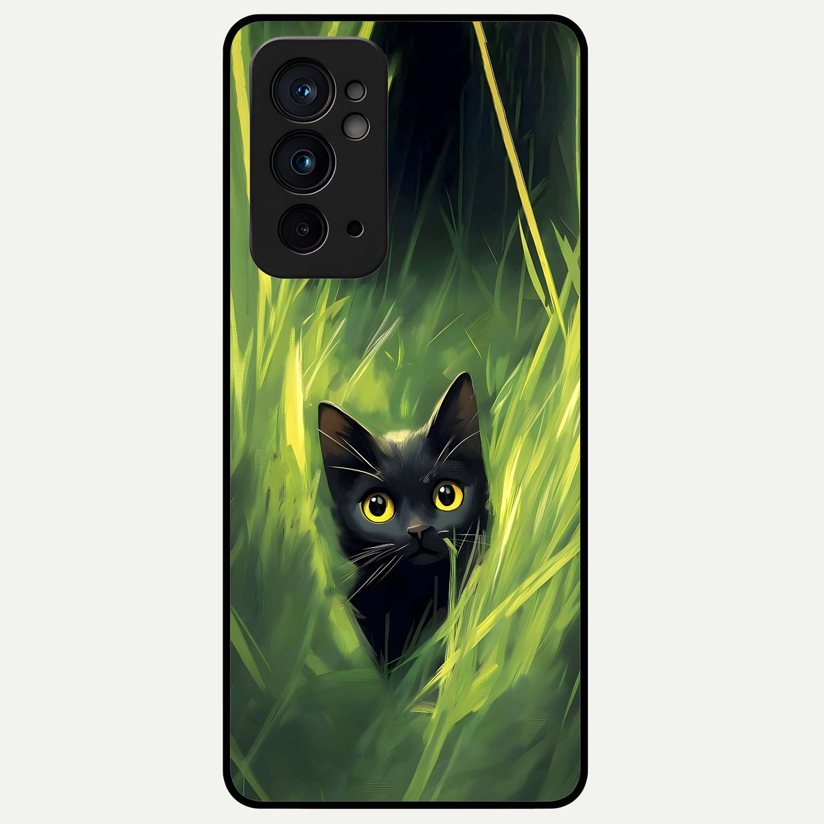  Hidden Cat Whisper Glass Case For OnePlus 9RT back cover – full design glossy printed glass finish
