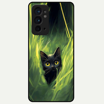  Hidden Cat Whisper Glass Case For OnePlus 9RT back cover – full design glossy printed glass finish