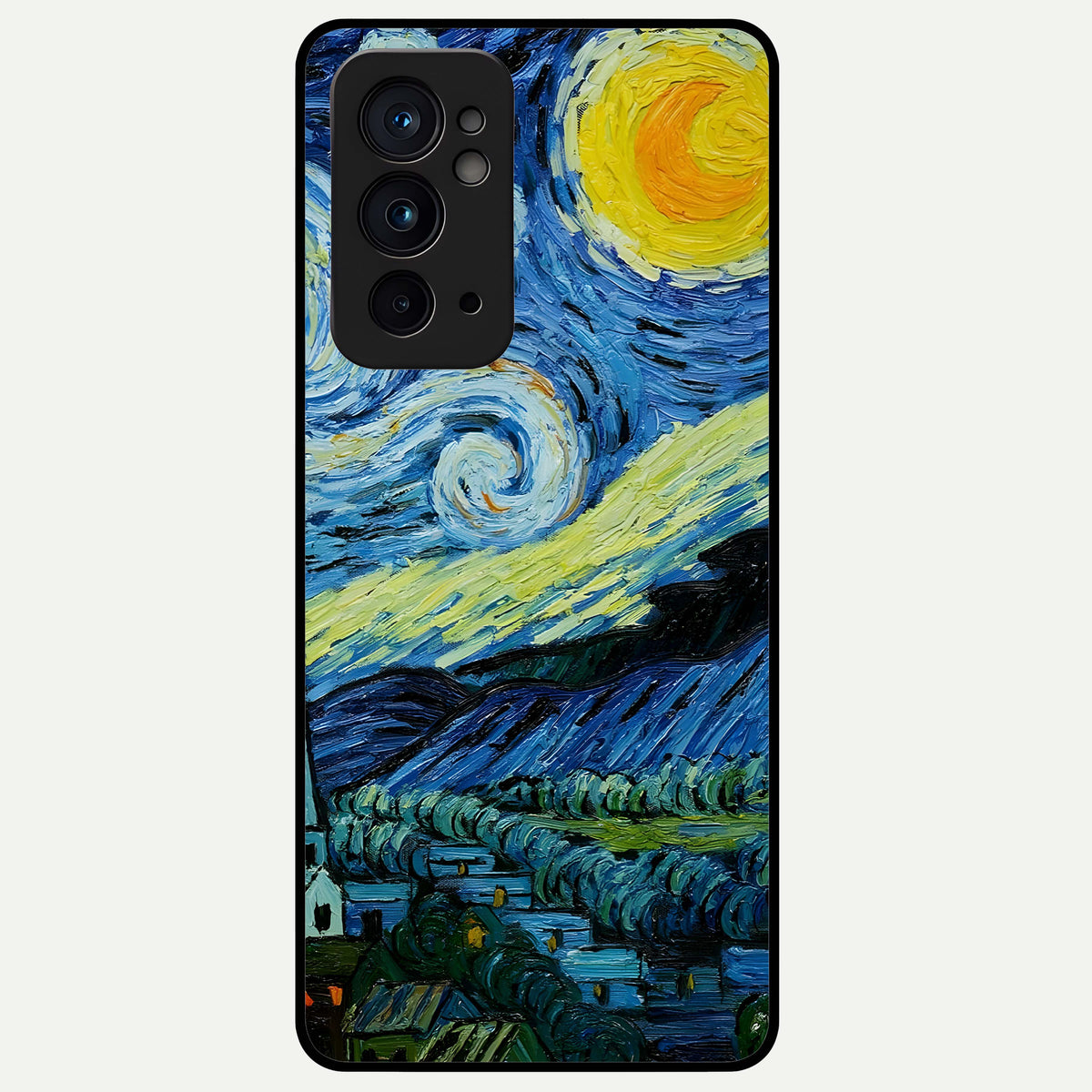  Inspired Van Gogh Art Glass Case For OnePlus 9RT back cover – full design glossy printed glass finish