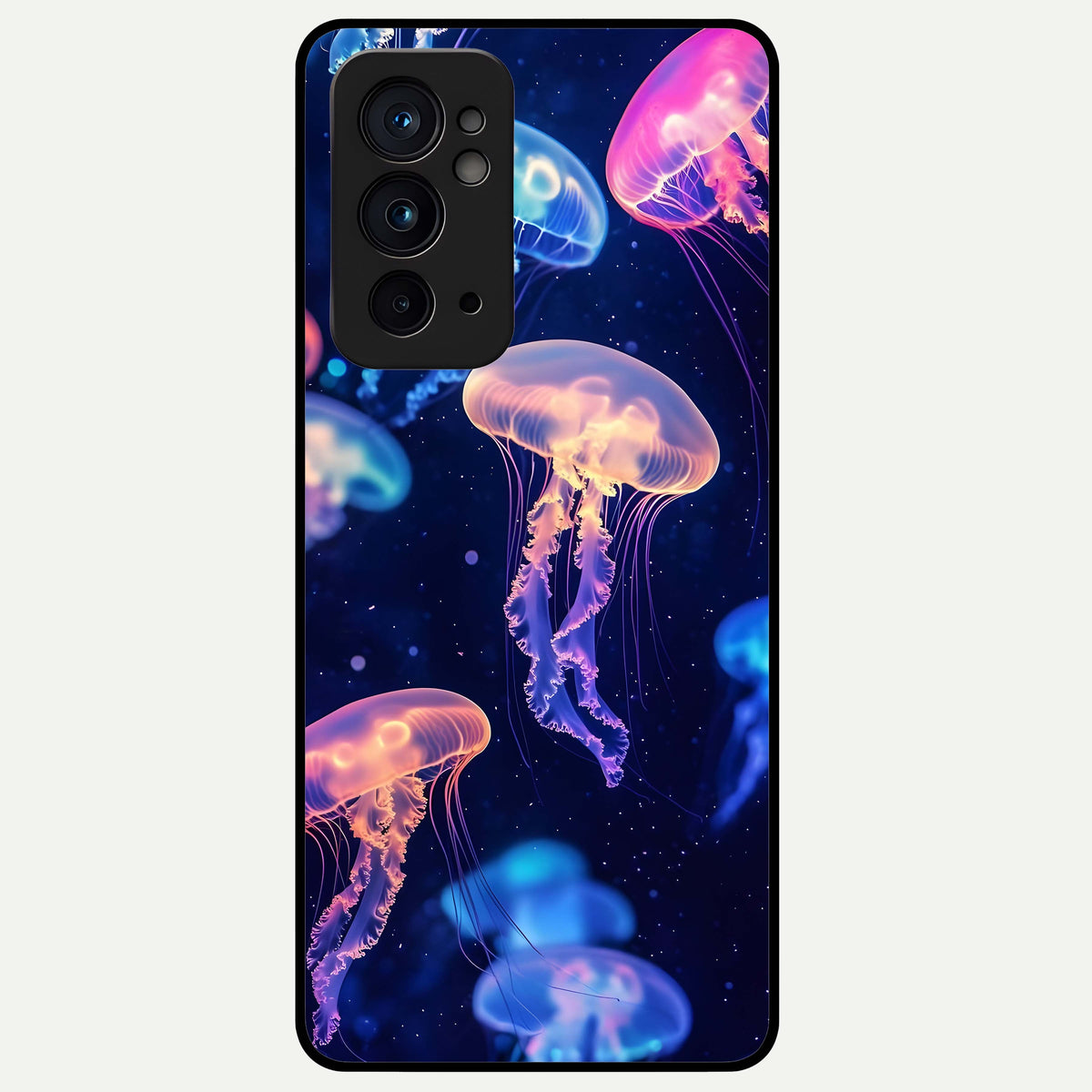  Jellyfish Pattern Glass Case For OnePlus 9RT back cover – full design glossy printed glass finish