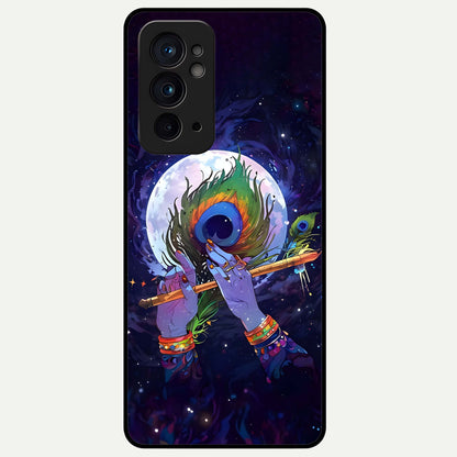  Krishna Hands Art Glass Case For OnePlus 9RT back cover – full design glossy printed glass finish