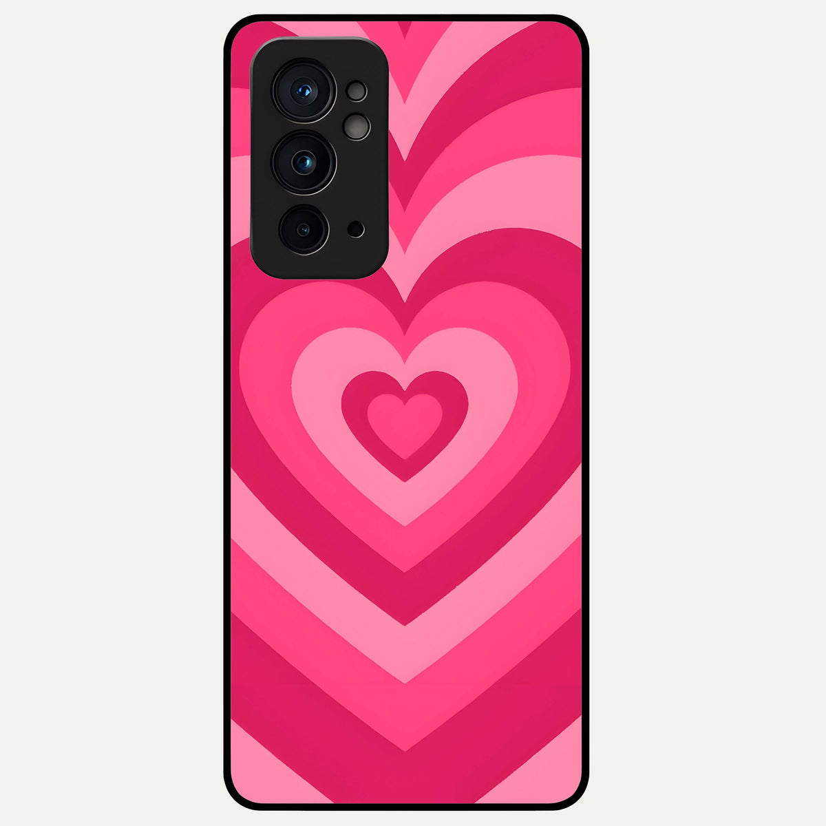  Layered Love Hearts Glass Case For OnePlus 9RT back cover – full design glossy printed glass finish