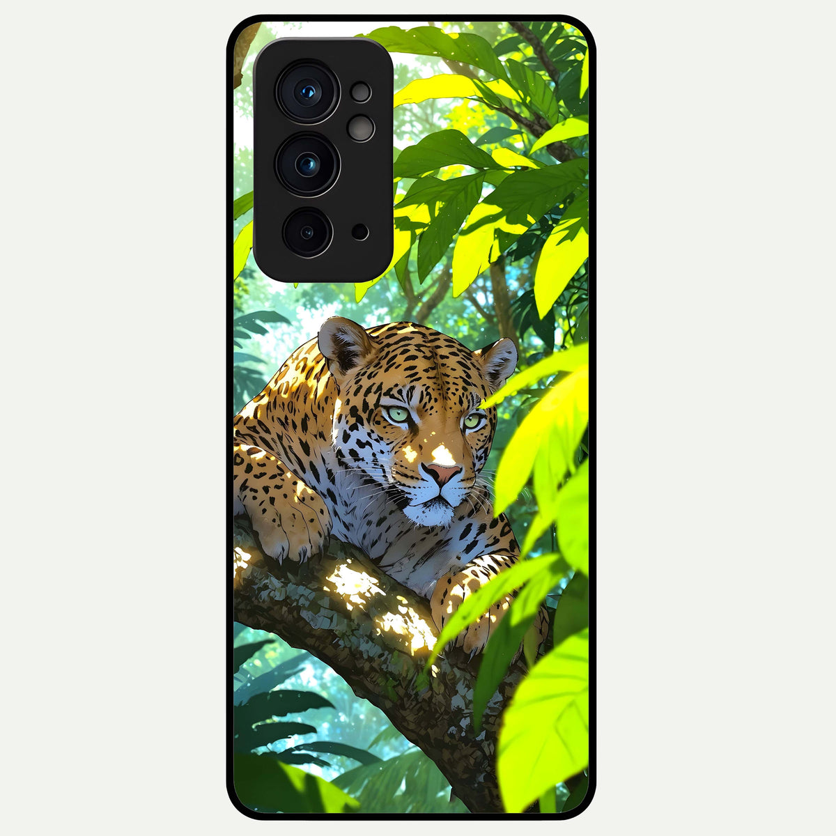  Leopard in Jungle Glass Case For OnePlus 9RT back cover – full design glossy printed glass finish